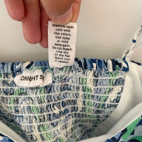 Midnight Sky M Crop Top Boning Adjustable Straps Bandana Blue Elastic Back - Picture 4 of 7